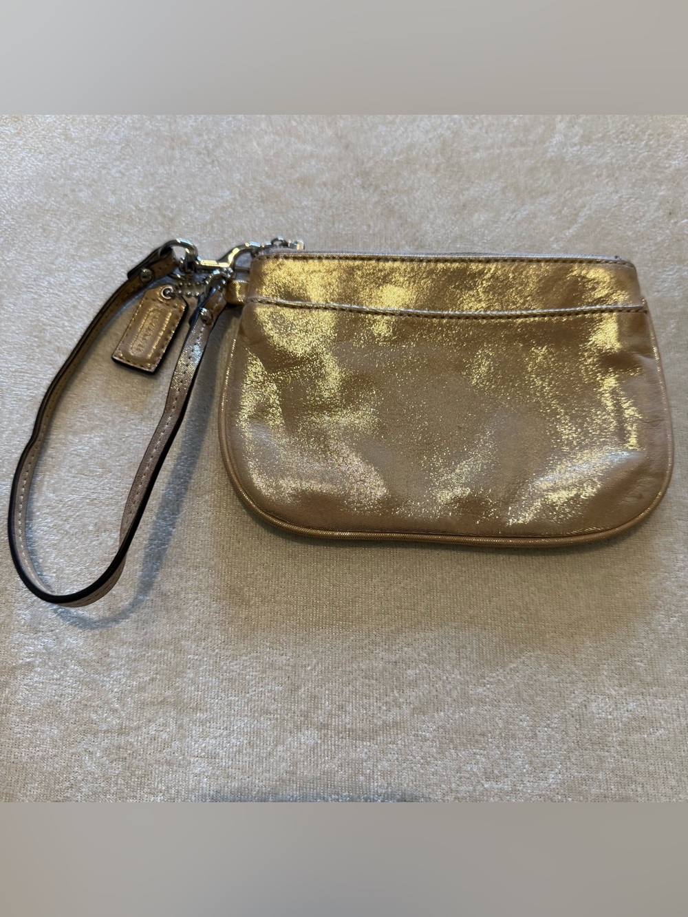 Coach Shimmering Gold Wristlet